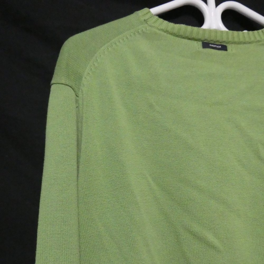 NAUTICA | medium | 100% Cotton | Green Knit Crewneck Sweater | EUC - Picture 11 of 16
